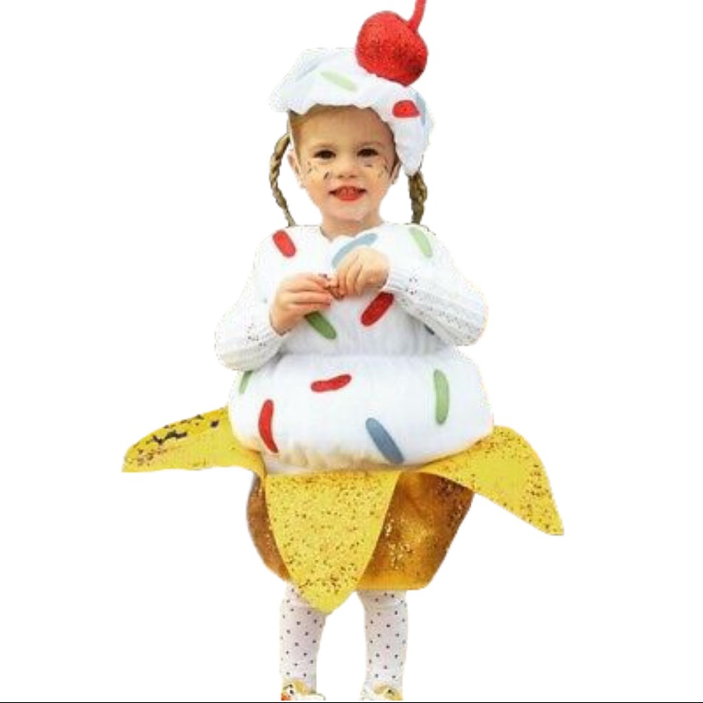 RARE Size 2/3 Pottery Barn Kids Banana Split Ice Cream Sundae Toddler Costume